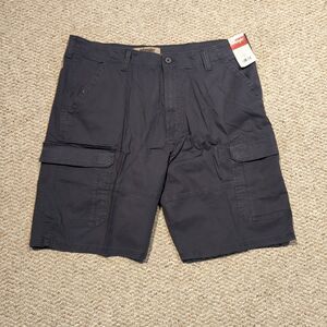 Wrangler Authentics Classic Cargo Shorts Mens 38 Gray Stretch Pockets